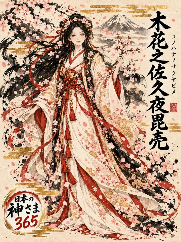 木花之佐久夜毘売の絵