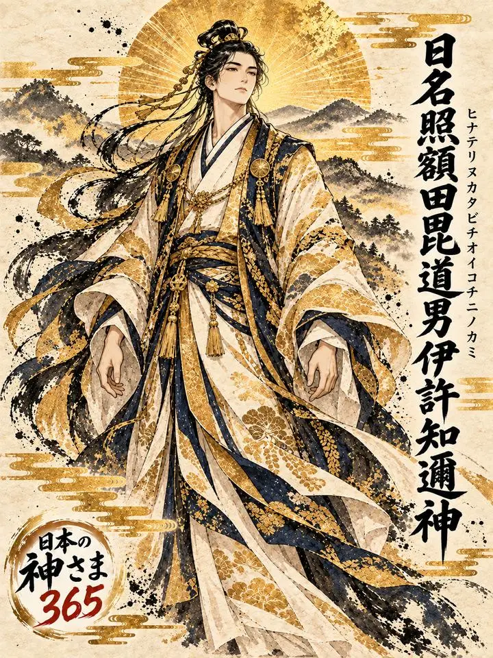 日名照額田毘道男伊許知邇神の絵